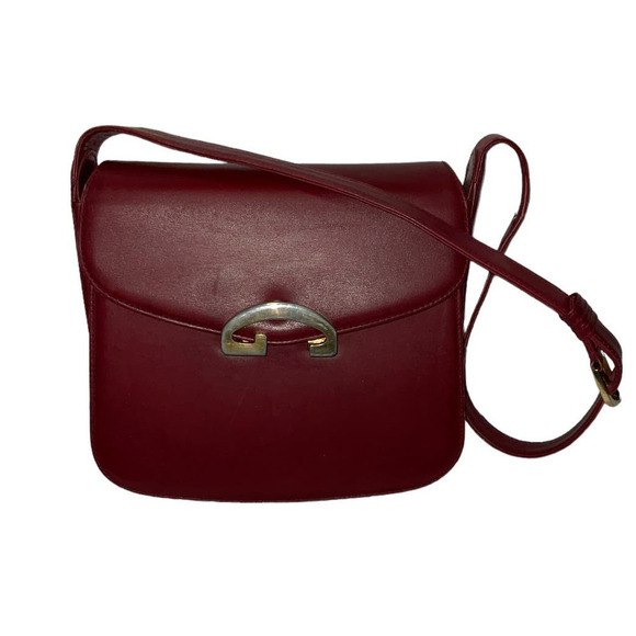 Gucci Handbags - Gucci Vintage Rare Burgundy Leather Shoulder Bag